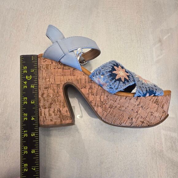 SUGAR Women's Platform Crochet Heels SZ 7.5 Hippie 70's - Picture 8 of 8